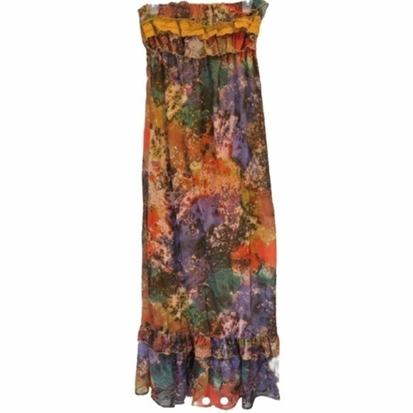 Eyeshadow Strapless Ruffle Maxi Dress - Picture 1 of 4
